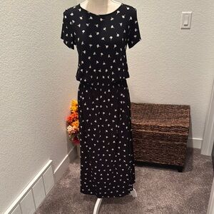 Black Dress with White Pattern